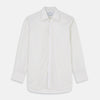 View 1 of product The Turnbull & Asser Yellow Multi Check Cotton Regular Fit Mayfair Shirt features a long-sleeved, button-up design with yellow and blue plaid, pointed collar, and buttoned cuffs, laid flat on a white background.