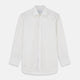 The Turnbull & Asser Yellow Multi Check Cotton Regular Fit Mayfair Shirt features a long-sleeved, button-up design with yellow and blue plaid, pointed collar, and buttoned cuffs, laid flat on a white background.