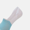 View 4 of product A single Turnbull & Asser White No-Show Sock, low-cut with a light blue front and white heel, displayed against a plain white background.