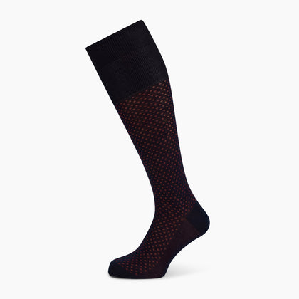 Navy/Red Motif Long Socks Image 4