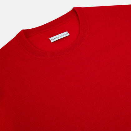 Red Merino Round Neck Jumper Image 1
