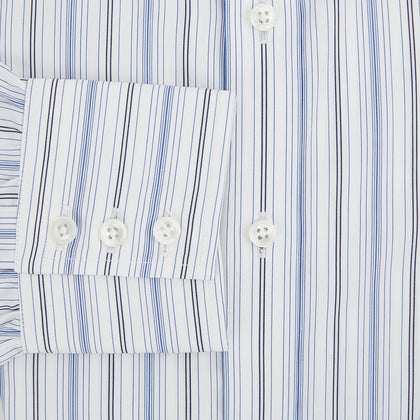 Navy and Blue Multi Stripe Mayfair Shirt Image 3