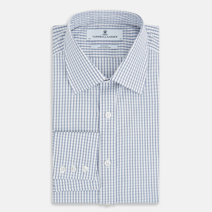 Blue Multi Tattersall Check Mayfair Shirt Image 4