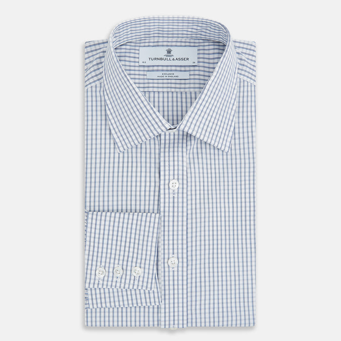 Blue Multi Tattersall Check Mayfair Shirt Image 4