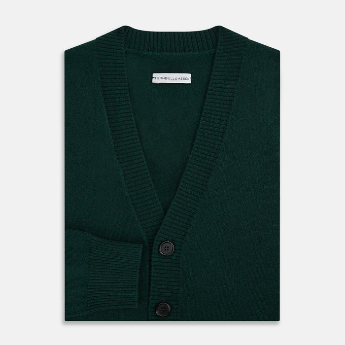 Forest Green Cashmere Cardigan Image 3
