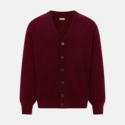 Burgundy Cashmere Cardigan