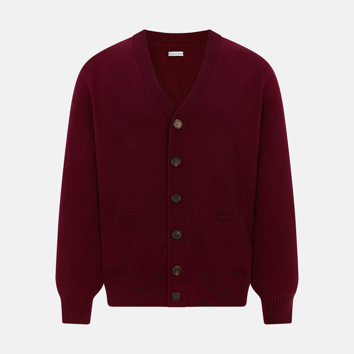 Burgundy Cashmere Cardigan