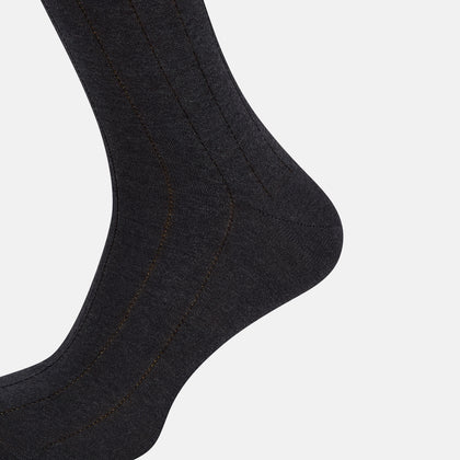 Charcoal Dash Striped Mid-Length Socks Image 3
