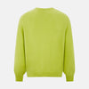 View 3 of product The Lemon Green Cashmere V-neck Jumper by Turnbull & Asser features ribbed cuffs and hem—an essential long sleeve knitwear piece, shown against a white background.