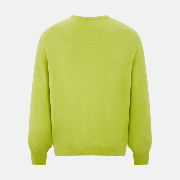Lemon Green Cashmere V-neck Jumper Image 2