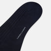 View 3 of product A single, navy mid-length sock by Turnbull & Asser is displayed upright on a plain white background.