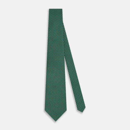 Forest Green Geometric Floral Silk Tie Image 1