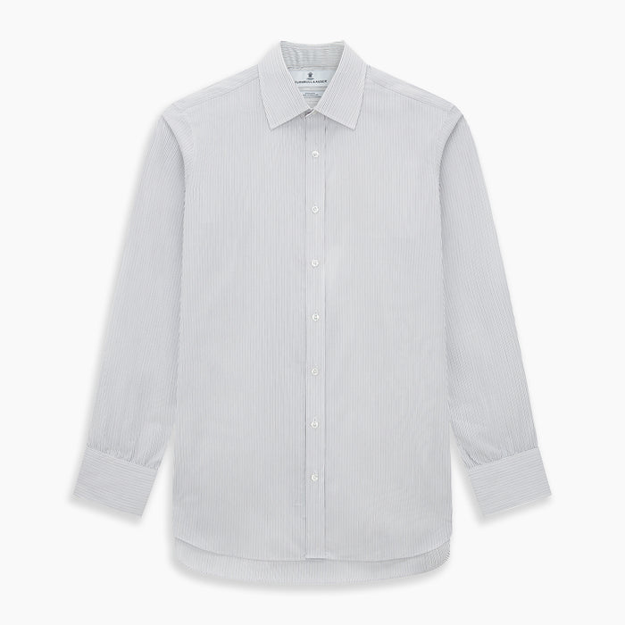 Midnight Blue and Grey Fine Stripe Mayfair Shirt Image 6