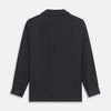 View 9 of product The Navy Tailored Pinstriped Shirt Jacket by Turnbull & Asser is a smart-casual, lightweight cotton-linen piece with long sleeves, a collar, left chest pocket, and front buttons for easy style.