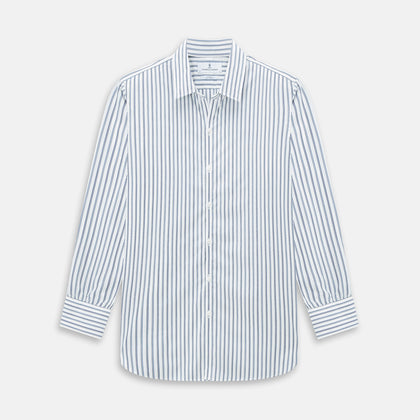 SAPPHIRE BLUE MULTI TRACK STRIPE WINDSOR SHIRT