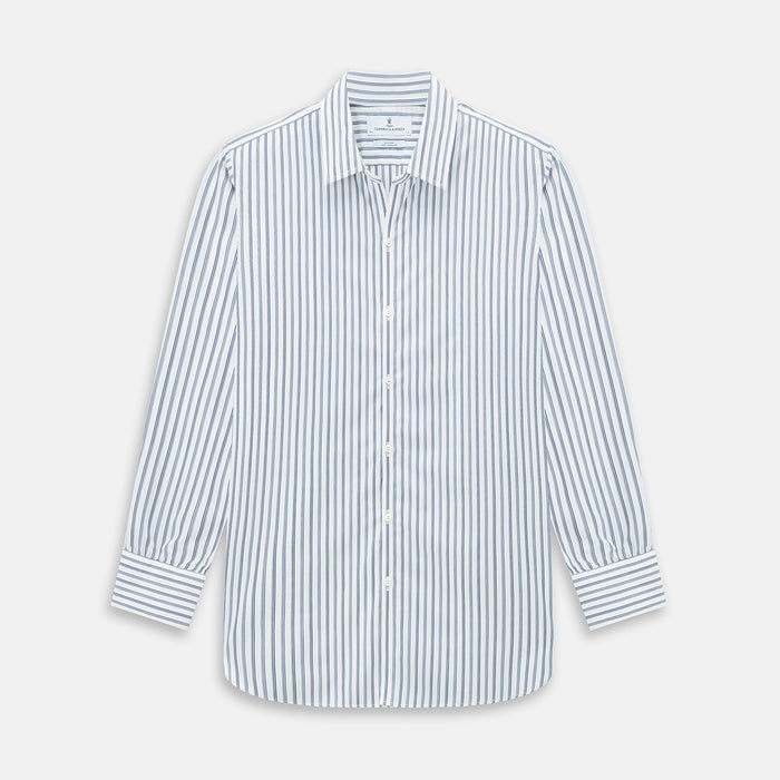 SAPPHIRE BLUE MULTI TRACK STRIPE WINDSOR SHIRT