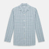 View 1 of product Turnbull & Asser’s Blue and Green Multi Check Pyjama Shirt features long sleeves and a button-up design with a blue and green plaid pattern—ideal for elegant loungewear or stylish nightwear.