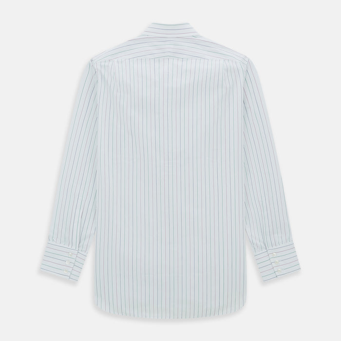 Pink and Green Wide Pinstripe Mayfair Shirt Image 2
