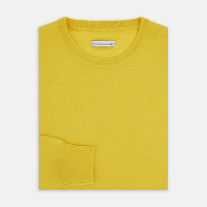 Canary Yellow Merino Round Neck Jumper Image 3
