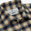 View 4 of product The Turnbull & Asser Blue Multi Check Weekend Fit Shirt features a Derby collar and 1-button cuffs, perfect for winter layering, shown here on a plain white background.