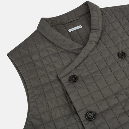 Shadow Grey Double-Breasted Quilted Gilet Image 1
