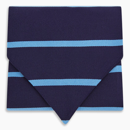 Azzurro Stripe and Navy Silk Cravat Image 4