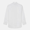 View 5 of product The Turnbull & Asser White Cotton Voile Regular Fit Mayfair Shirt features long sleeves, a pointed collar, button-down front, and buttoned cuffs, displayed flat against a plain white background.