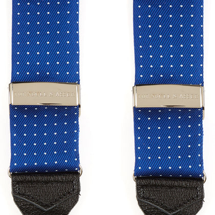 Royal Blue Small Spot Adjustable Silk Braces Image 1