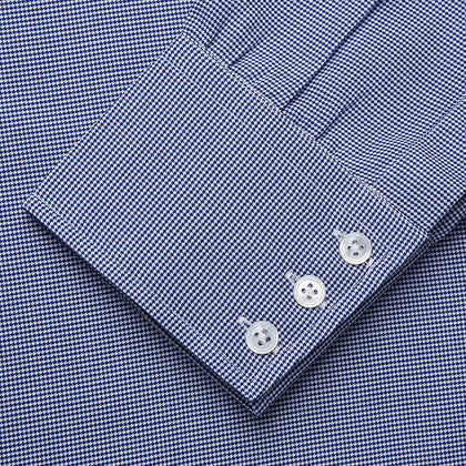 Navy Pattern Cotton Voile Regular Fit Mayfair Shirt Image 1