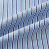View 8 of product The Steel Blue Ticking Stripe Westminster Shirt by Turnbull & Asser features a classic fit, Turnbull collar, vertical stripes, white buttons, and buttoned cuffs—showcasing refined British craftsmanship.