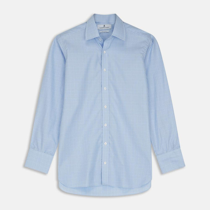 Pale Blue Check Cotton Fabric Image 1