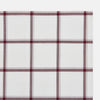 View 2 of product The Turnbull & Asser Burgundy Grid Check Hand-Rolled Handkerchief features a white base with burgundy grid lines forming large squares and is finished with elegant hand-rolled edges.