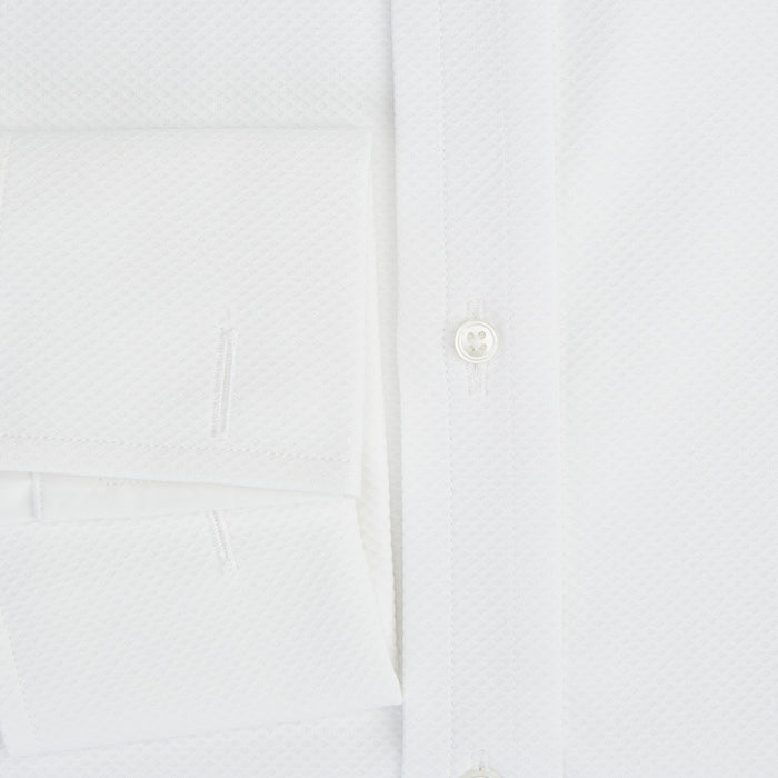 Tailored Fit White Marcella Front Shirt with Kent Collar and Double Cuffs Image 3