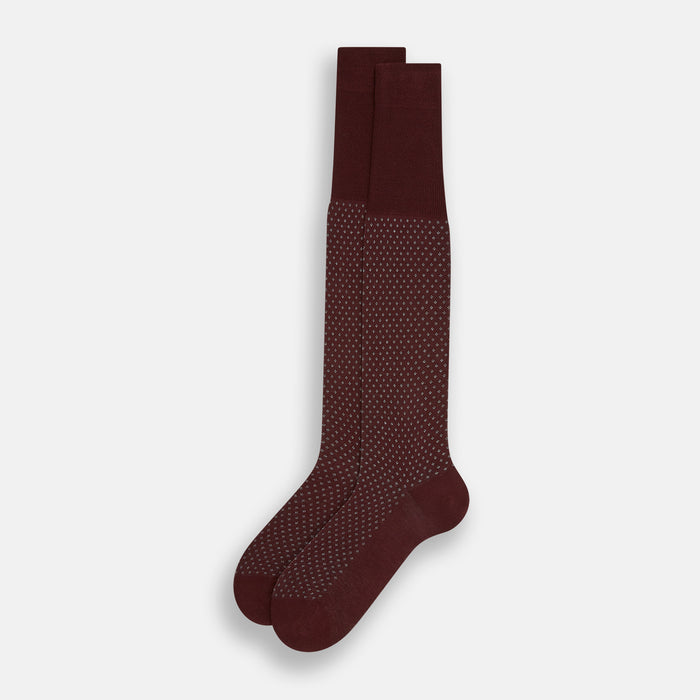 Burgundy Motif Long Socks Image 1