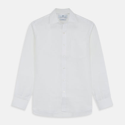 Plain White Linen Fabric Image 1