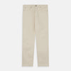 View 1 of product A pair of Turnbull & Asser Ecru Sanforized Denim Jeans with five pockets, button closure, and silver rivets, shown against a plain white background.