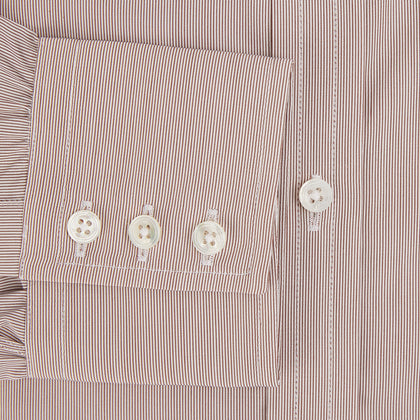 Burgundy Hairline Stripe Mayfair Shirt Image 3