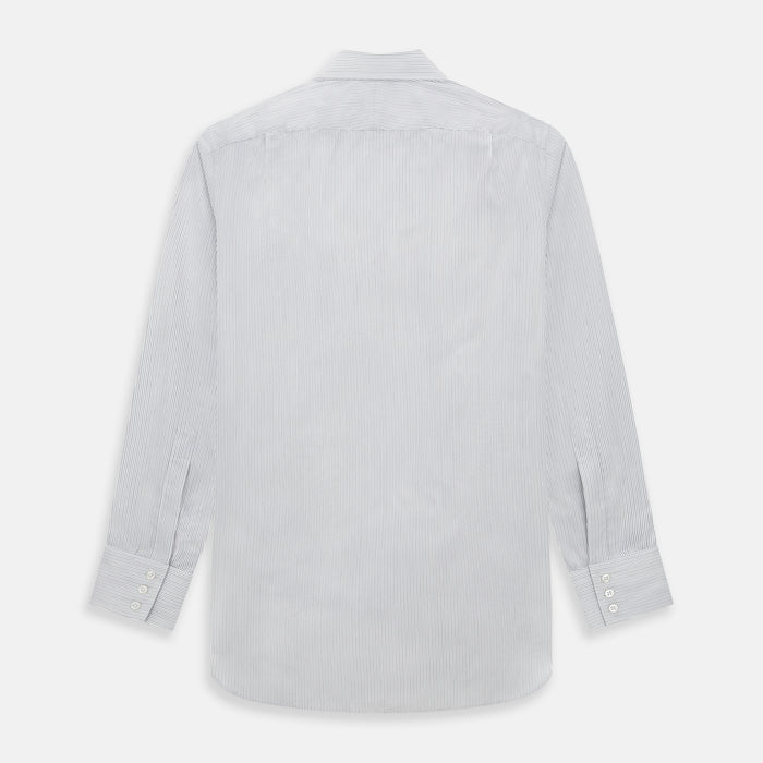 Midnight Blue and Grey Fine Stripe Mayfair Shirt Image 2