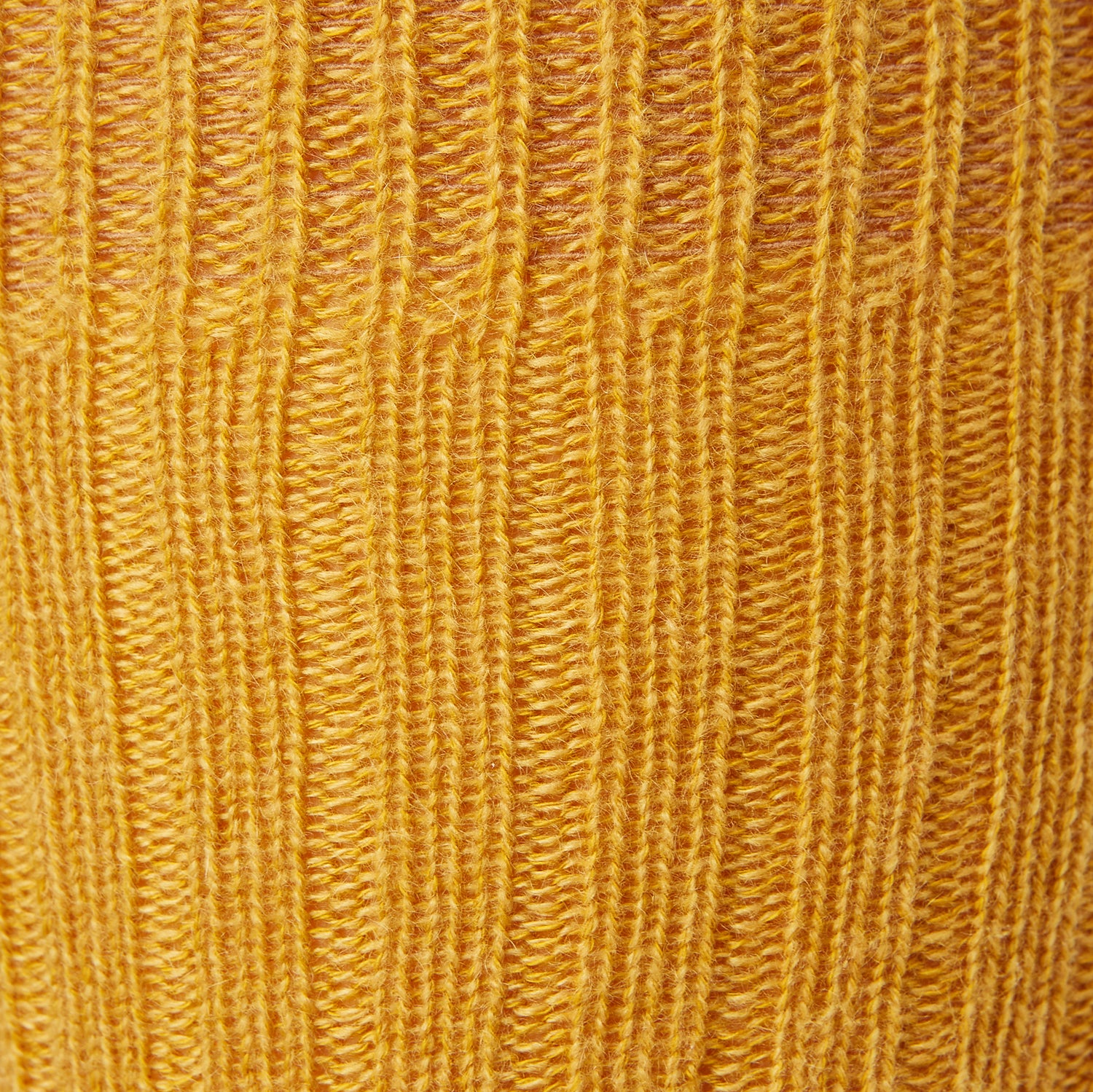 View 2 of product A single Turnbull & Asser CASHMERE/COTTON BLEND OCHRE SOCK, knee-high and ribbed, is shown upright on a white background.