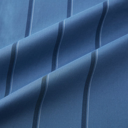 Steel Grey Track Stripe Shirt with Contrast T&A Collar and Cuffs Image 5