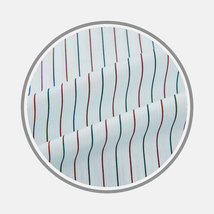 GREEN AND BURGUNDY PINSTRIPE FABRIC