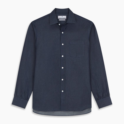 Blue Weekend Fit Finch Shirt With Derby Collar And Chest Pocket Image 7