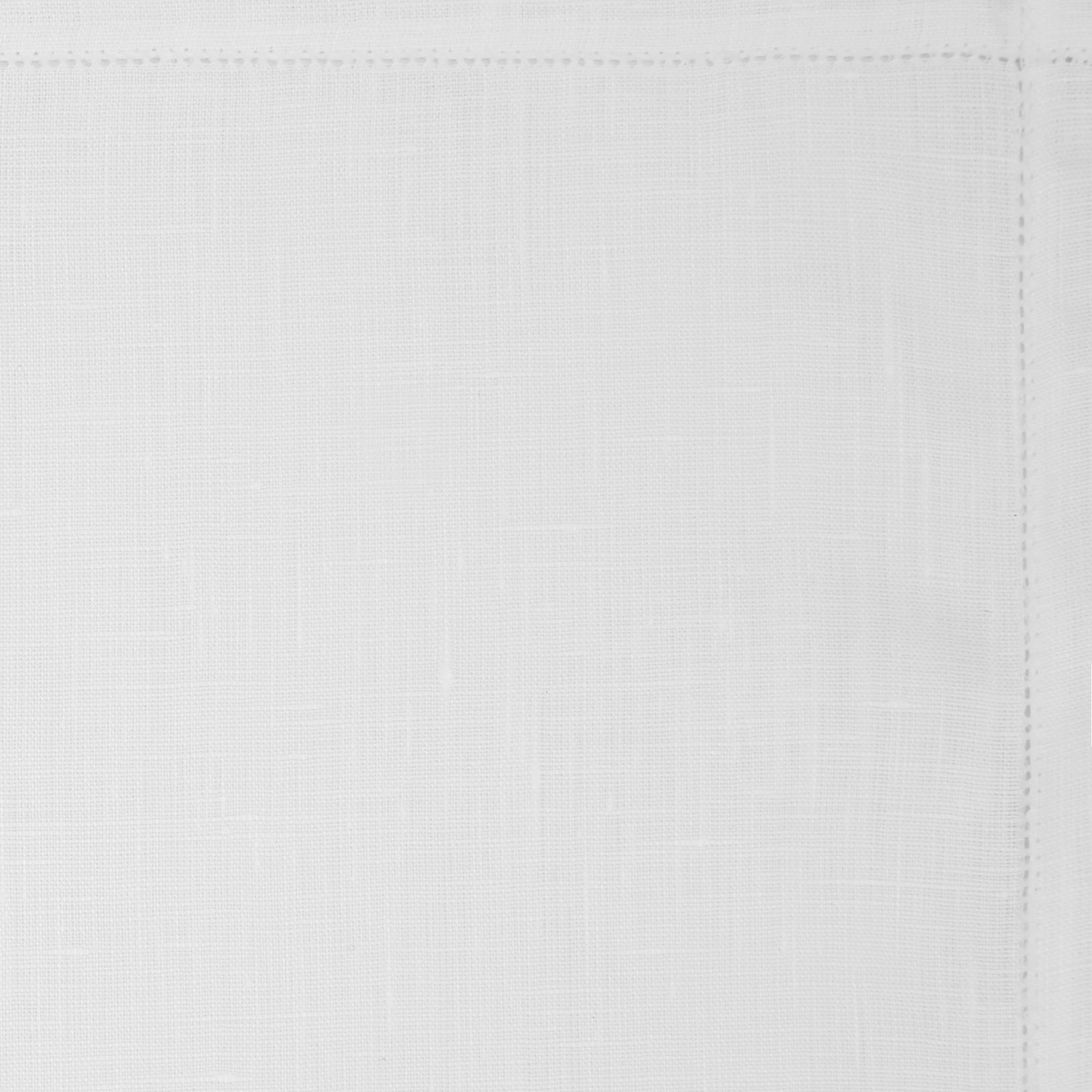 View 3 of product The Turnbull & Asser White Linen Handkerchief, elegantly folded with a corner turned down, evokes classic evening jacket style and is shown against a plain white background.