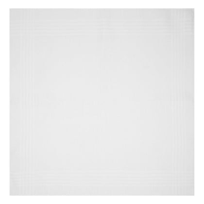 White Cross Stripe Hand-Rolled Linen Handkerchief Image 1