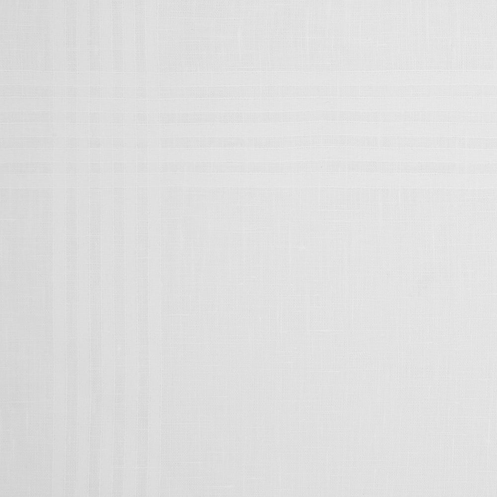 The Turnbull & Asser White Cross Stripe Hand-Rolled Linen Handkerchief, featuring a simple design and lightweight fabric, is neatly displayed with a folded corner—ideal for slipping into a suit pocket and set against a white background.