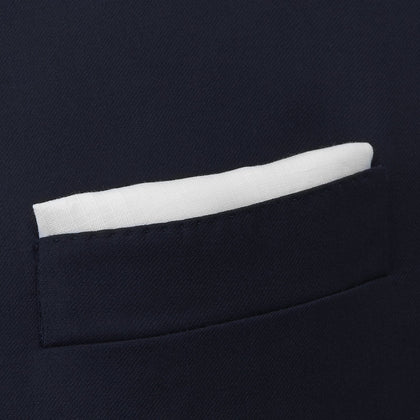 White Cross Stripe Hand-Rolled Linen Handkerchief Image 3