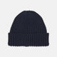 The Turnbull & Asser Navy Ribbed Cashmere Hat features a folded brim and is displayed on a plain white background.
