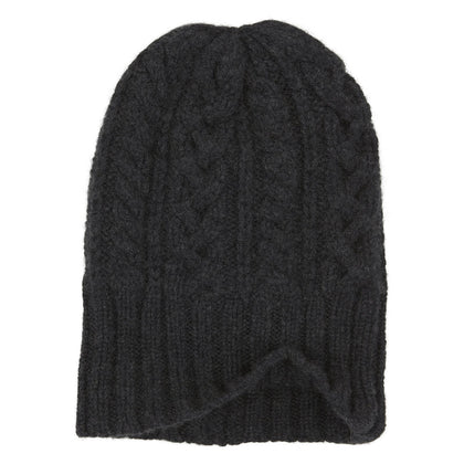 Charcoal Cable Knit Cashmere Hat Image 1