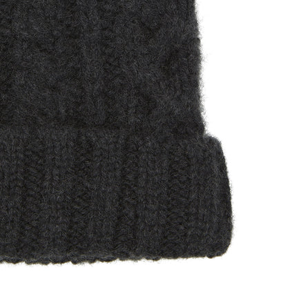 Charcoal Cable Knit Cashmere Hat Image 2