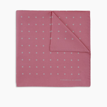 Rose and White Spot Silk Pocket Square Image 4